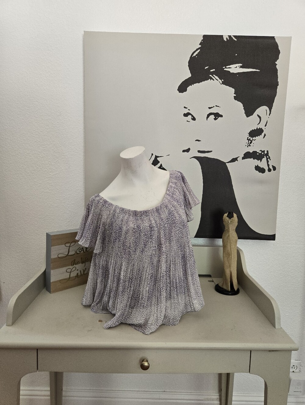 NWT Storee Light Purple Ruffled Off-Shoulder Women's Top Size Medium